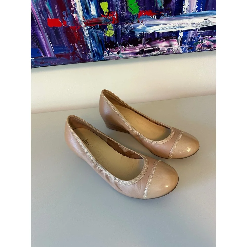 Cole Haan x Nike Air Leather Patent Cap Toe Low Wedge Pumps | Size 8.5